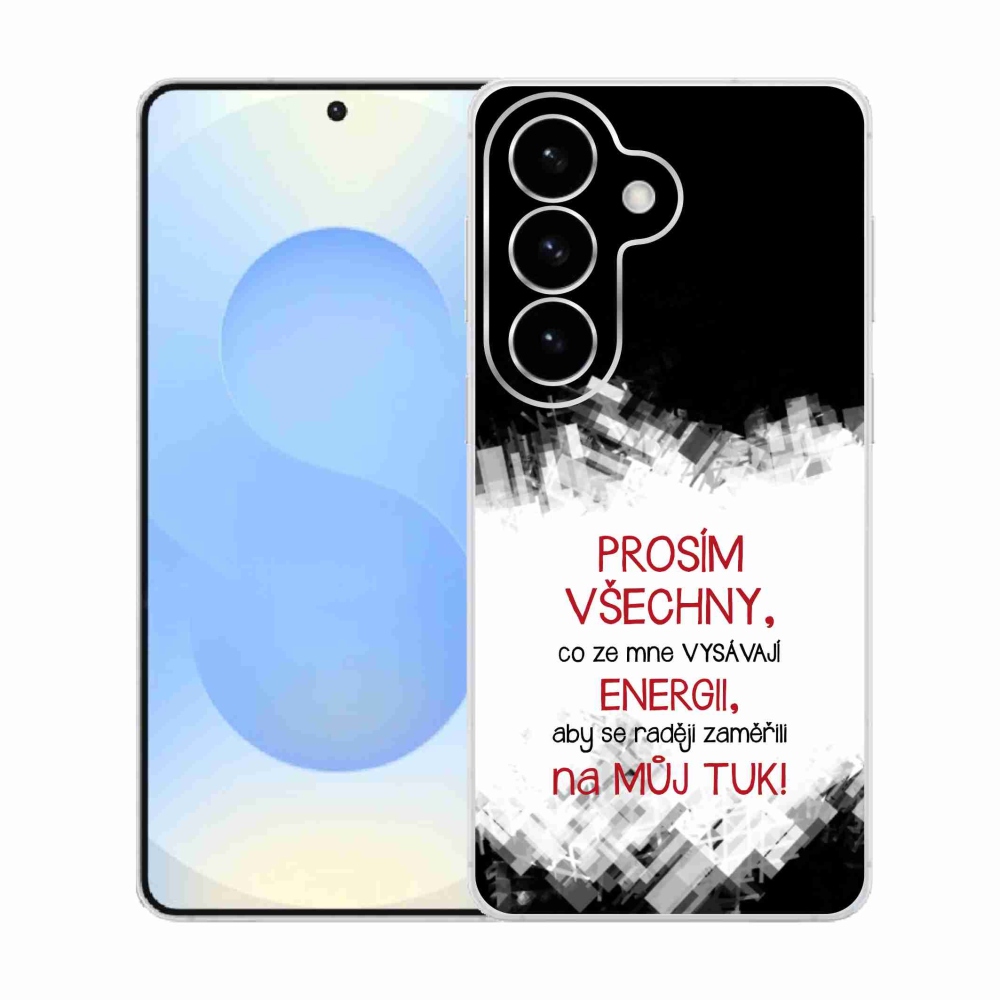 Gélový kryt mmCase na Samsung Galaxy S26 - vtipný text 1 červený