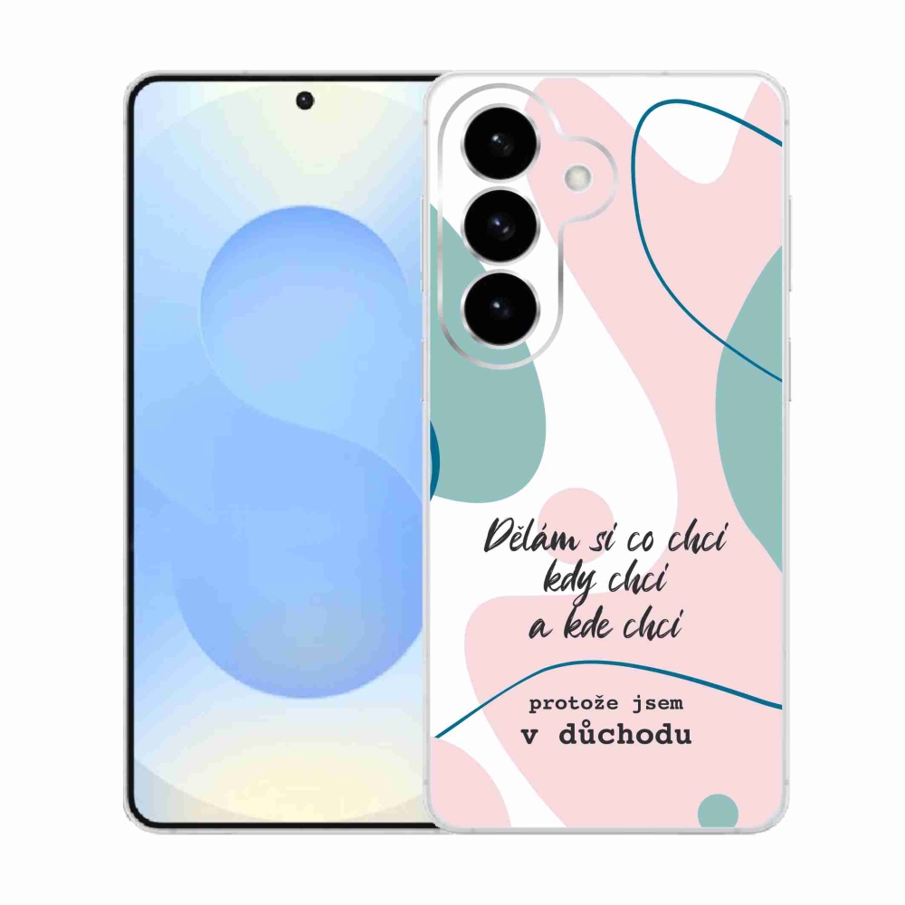 Gélový kryt mmCase na Samsung Galaxy S26 - vtipný text 10 biele pozadie