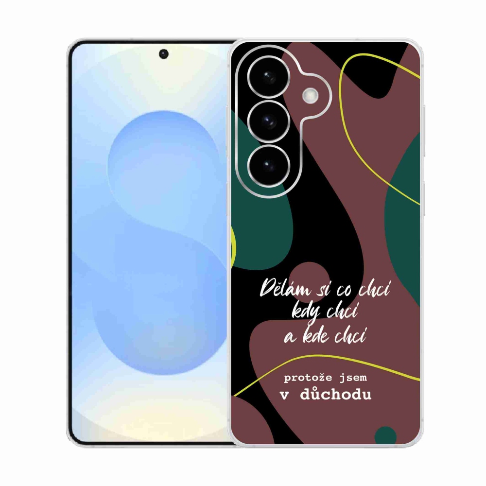 Gélový kryt mmCase na Samsung Galaxy S26 - vtipný text 10 čierne pozadie