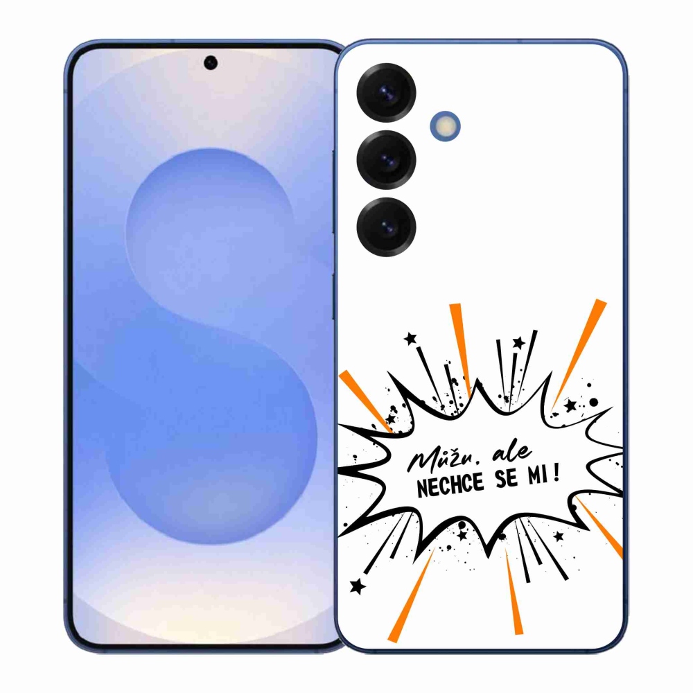 Gélový kryt mmCase na Samsung Galaxy S26+ - vtipný text 11 biele pozadie