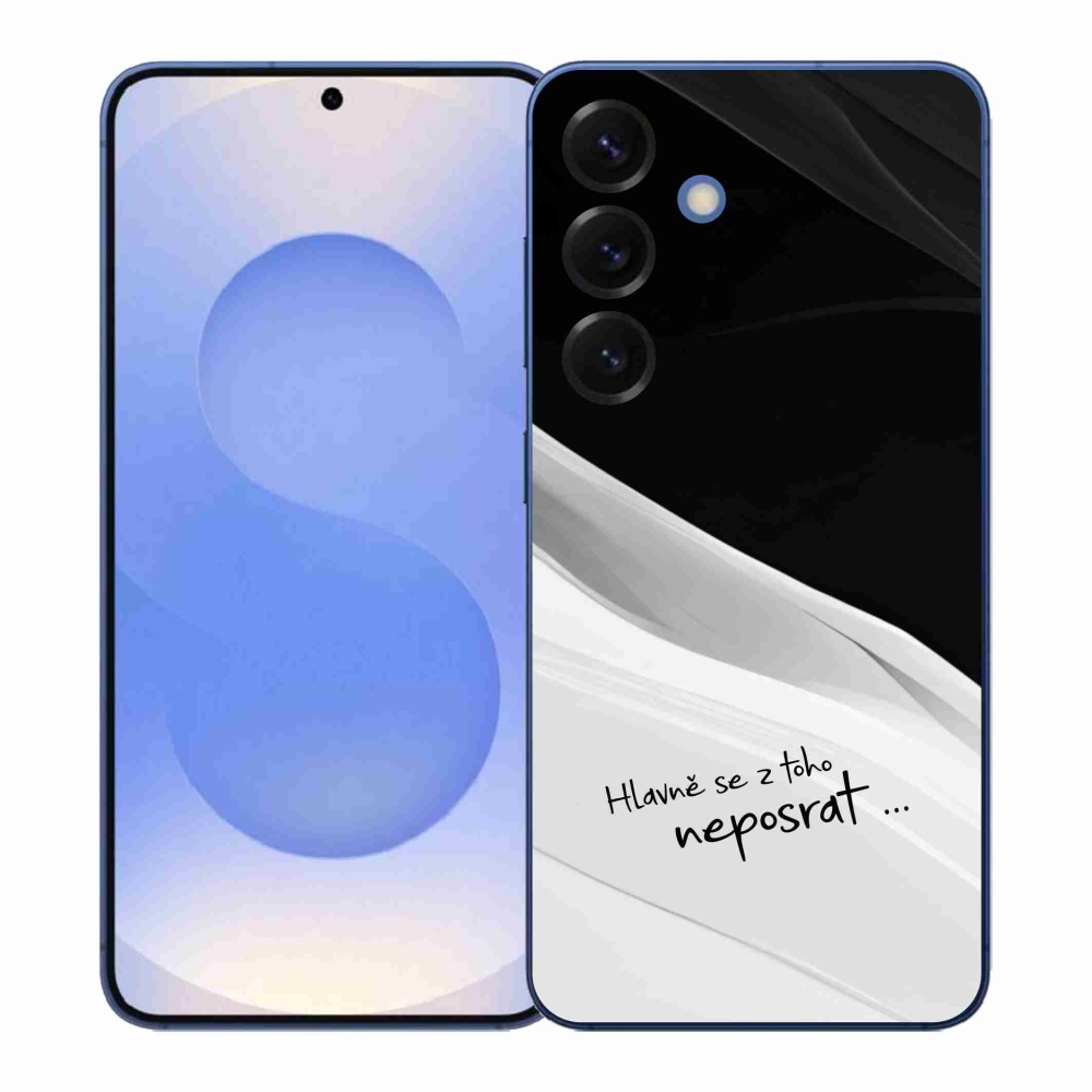 Gélový kryt mmCase na Samsung Galaxy S26+ - vtipný text 13 bieločierne pozadie