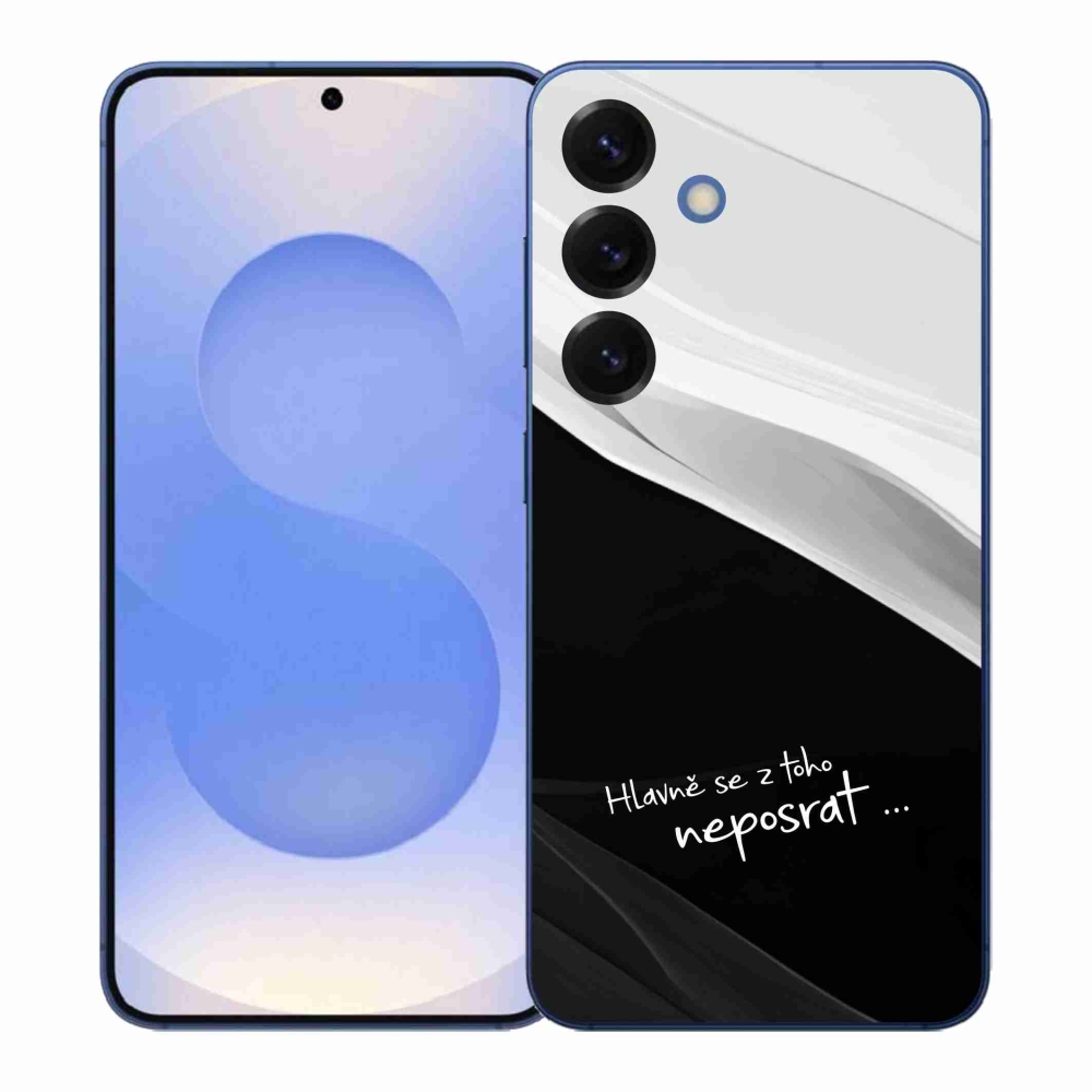 Gélový kryt mmCase na Samsung Galaxy S26+ - vtipný text 13 čiernobiele pozadie