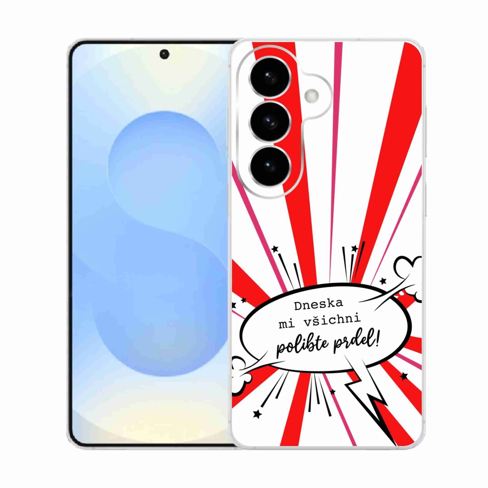 Gélový kryt mmCase na Samsung Galaxy S26 - vtipný text 15 biele pozadie