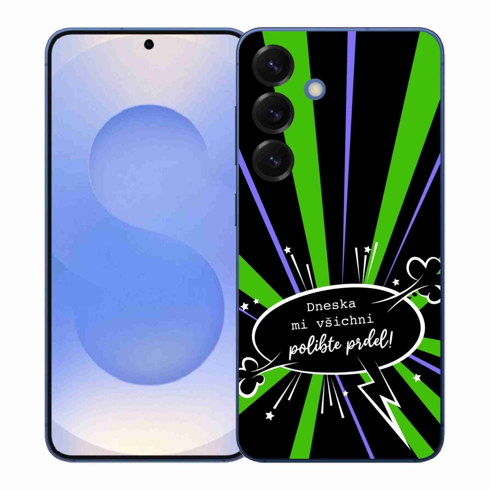 Gélový kryt mmCase na Samsung Galaxy S26+ - vtipný text 15 čierne pozadie