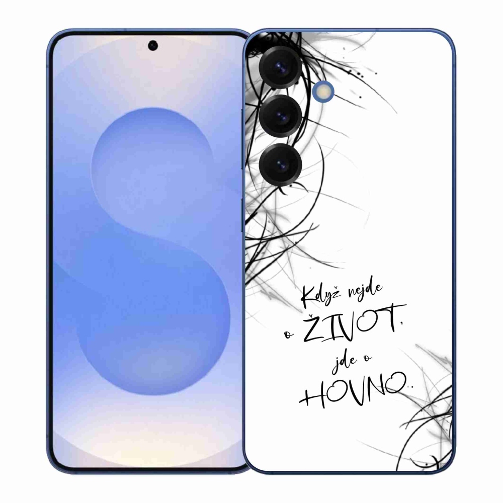 Gélový kryt mmCase na Samsung Galaxy S26+ - vtipný text 16 biele pozadie