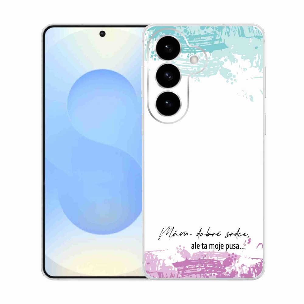 Gélový kryt mmCase na Samsung Galaxy S26 - vtipný text 3 biele pozadie