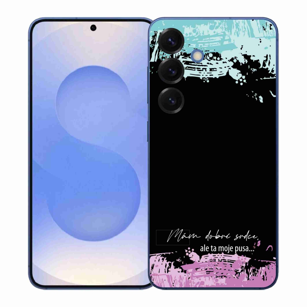 Gélový kryt mmCase na Samsung Galaxy S26+ - vtipný text 3 čierne pozadie