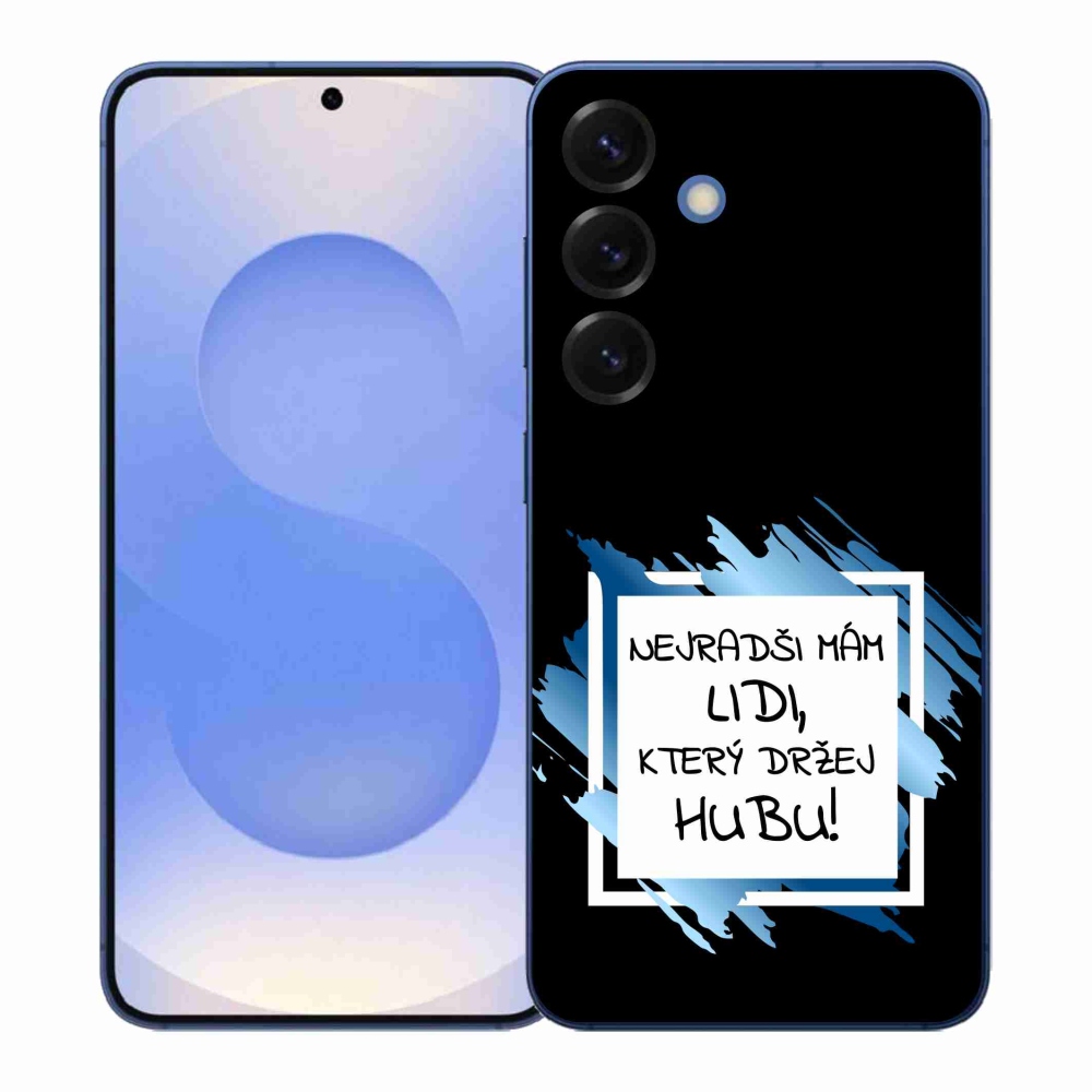 Gélový kryt mmCase na Samsung Galaxy S26+ - vtipný text 7 bieločierne pozadie