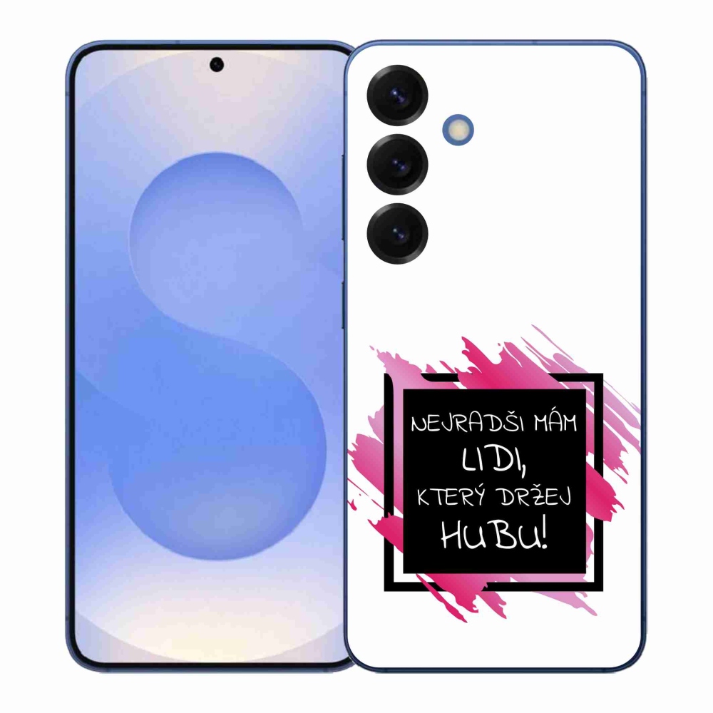 Gélový kryt mmCase na Samsung Galaxy S26+ - vtipný text 7 čiernobiele pozadie