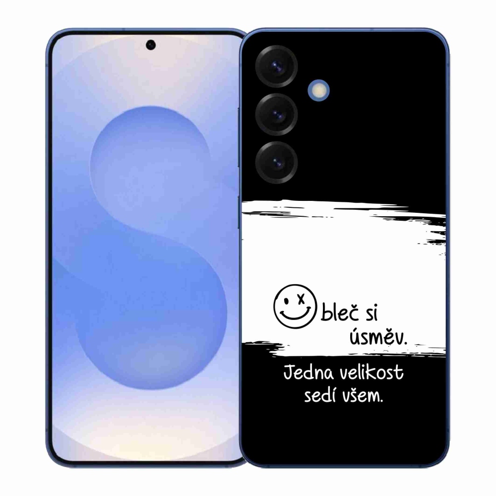 Gélový kryt mmCase na Samsung Galaxy S26+ - vtipný text 8 bieločierne pozadie