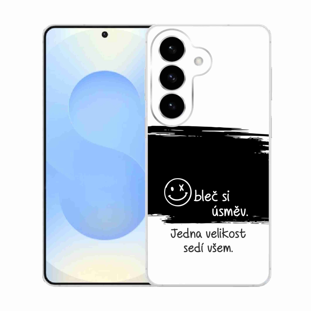 Gélový kryt mmCase na Samsung Galaxy S26 - vtipný text 8 čiernobiele pozadie