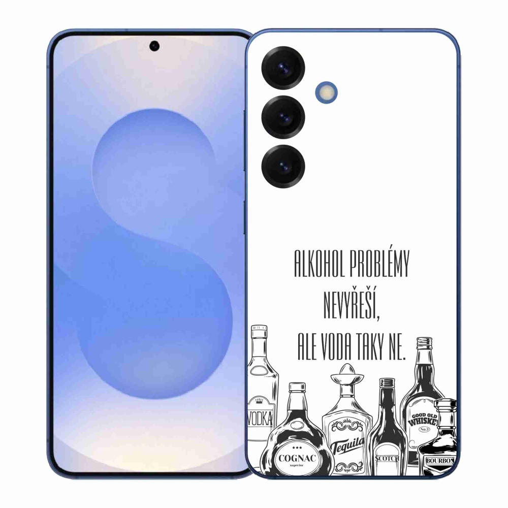 Gélový kryt mmCase na Samsung Galaxy S26+ - vtipný text biele pozadie