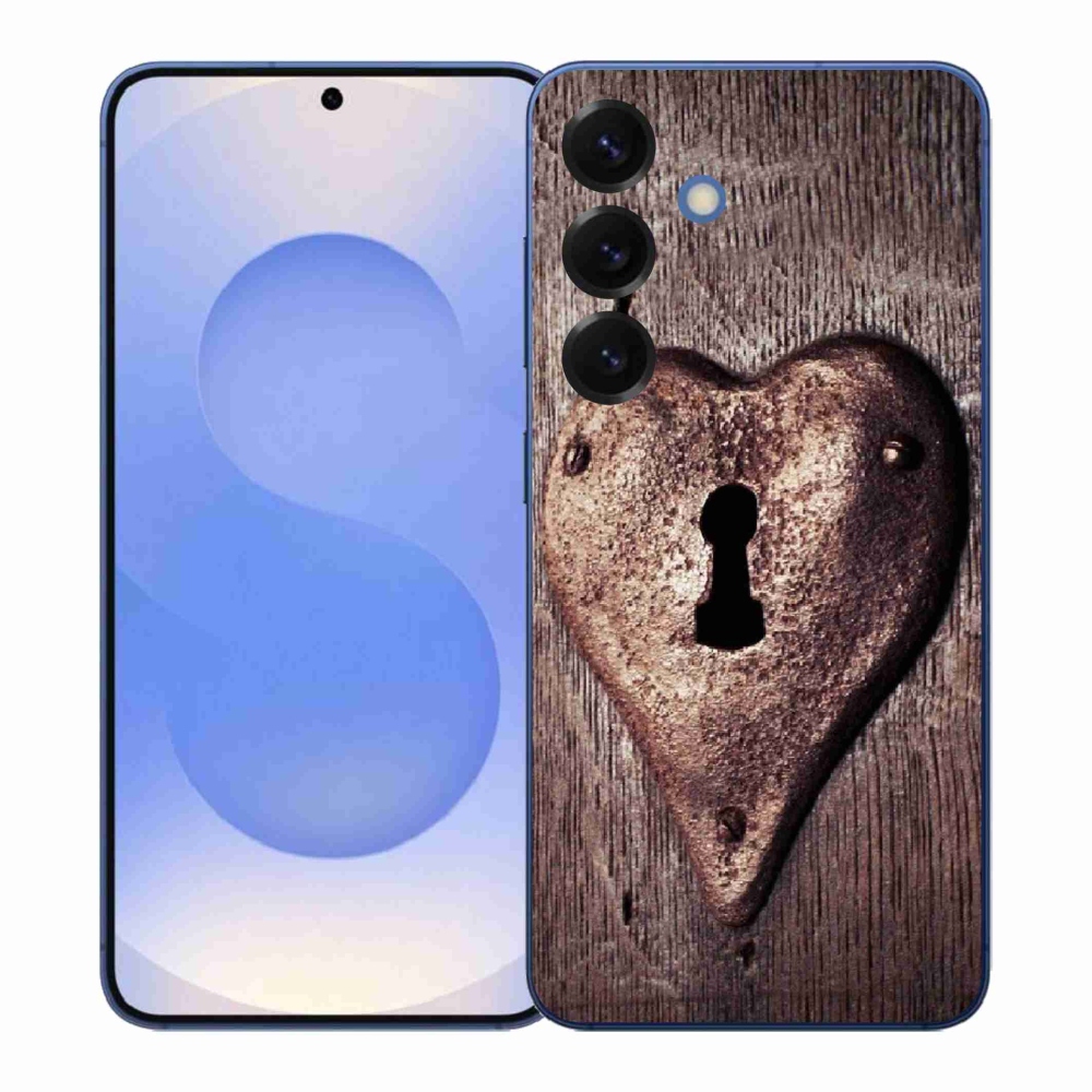 Gélový kryt mmCase na Samsung Galaxy S26+ - zámok v tvare srdca