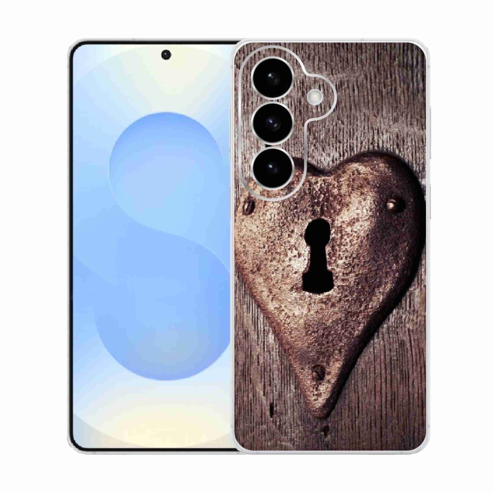 Gélový kryt mmCase na Samsung Galaxy S26 - zámok v tvare srdca