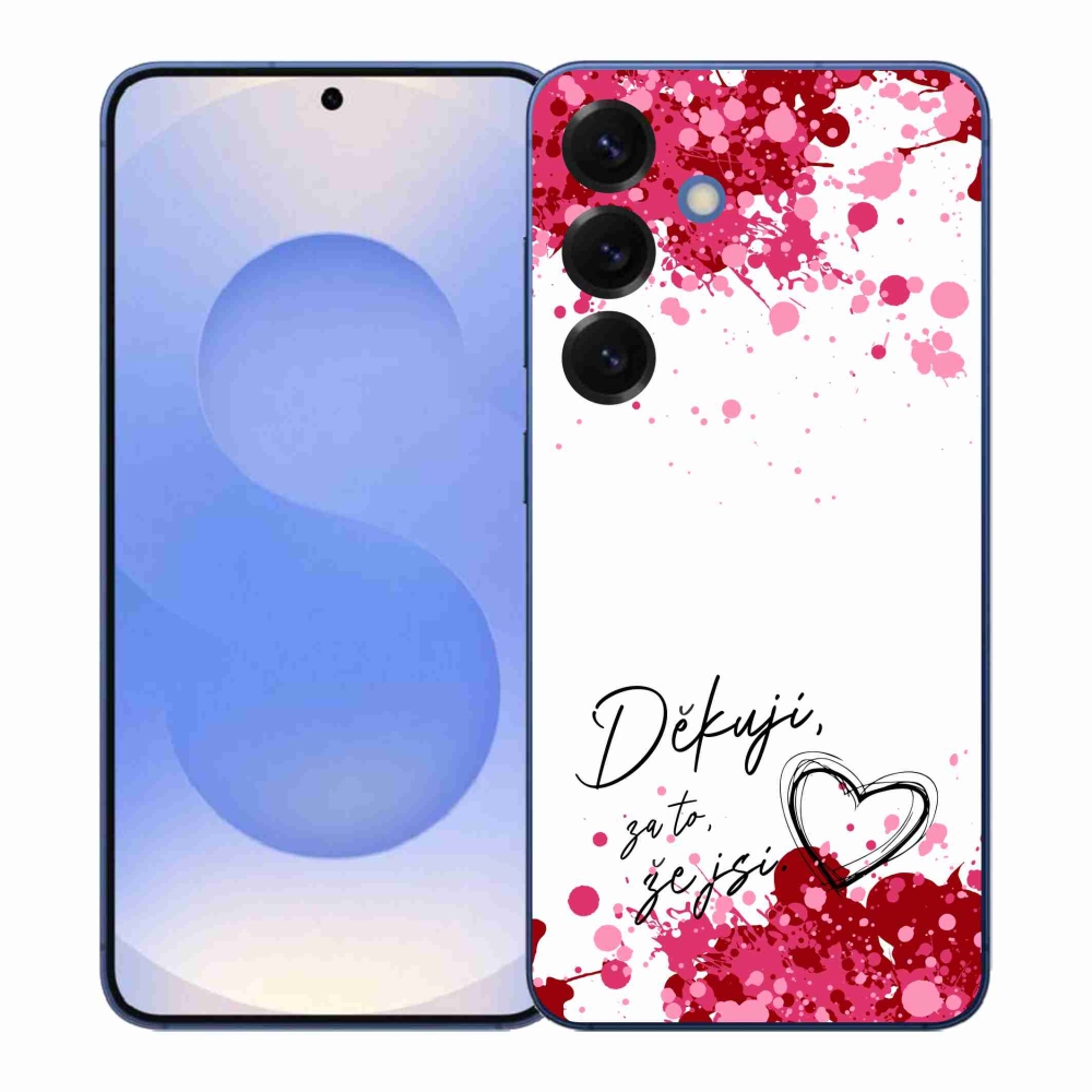 Gélový kryt mmCase na Samsung Galaxy S26+ - zamilovaný text 2 biele pozadie