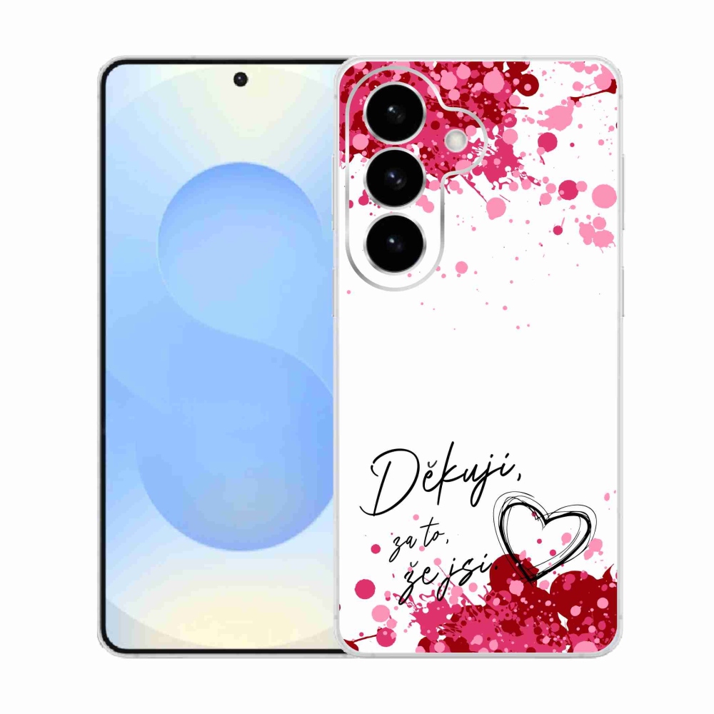 Gélový kryt mmCase na Samsung Galaxy S26 - zamilovaný text 2 biele pozadie