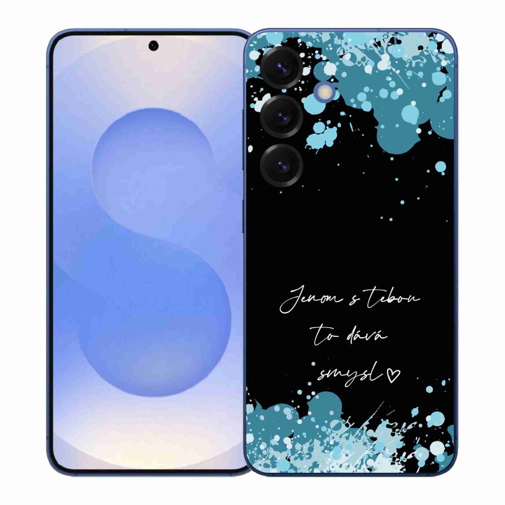 Gélový kryt mmCase na Samsung Galaxy S26+ - zamilovaný text čierne pozadie