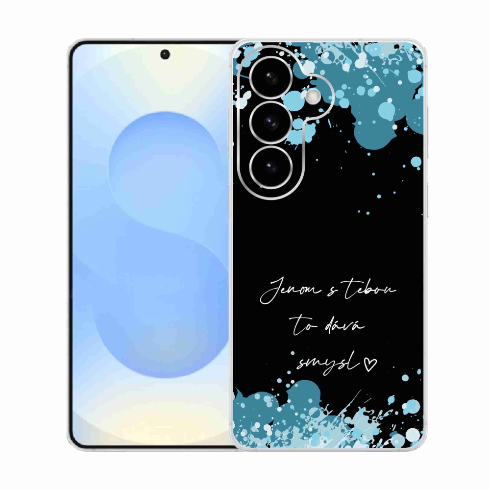 Gélový kryt mmCase na Samsung Galaxy S26 - zamilovaný text čierne pozadie