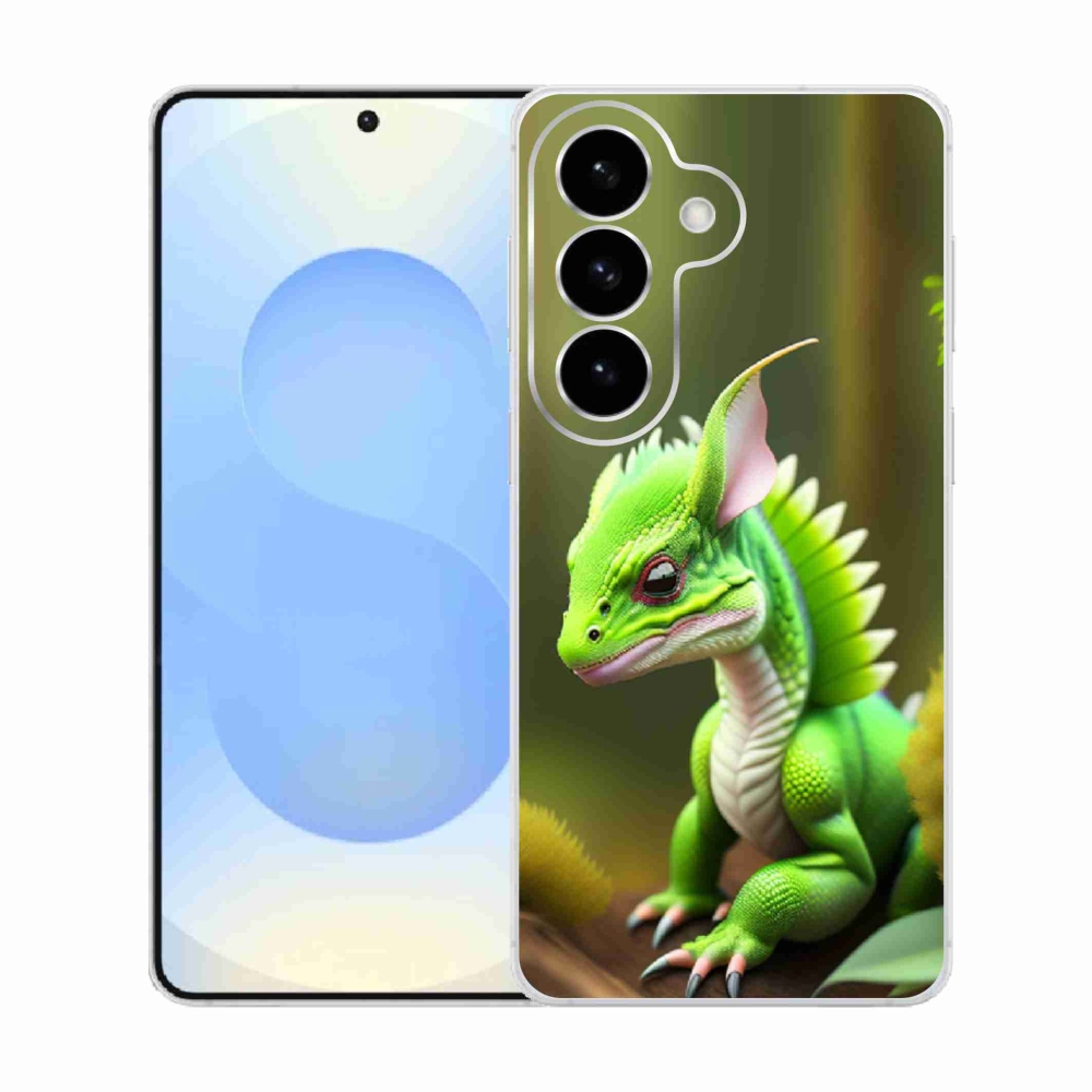 Gélový kryt mmCase na Samsung Galaxy S26 - zelený dráčik