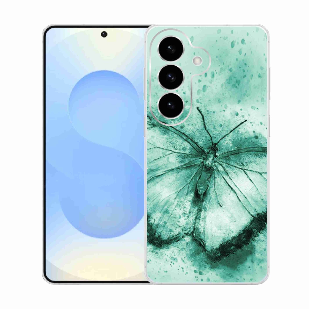 Gélový kryt mmCase na Samsung Galaxy S26 - zelený motýľ
