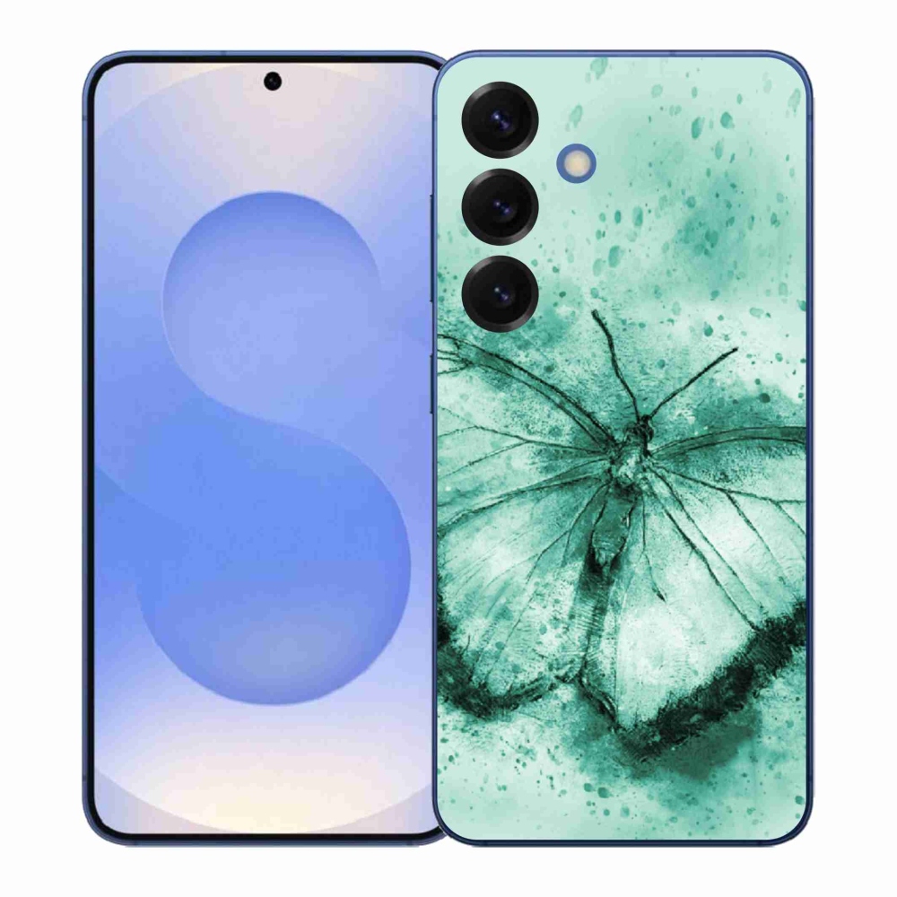 Gélový kryt mmCase na Samsung Galaxy S26+ - zelený motýľ
