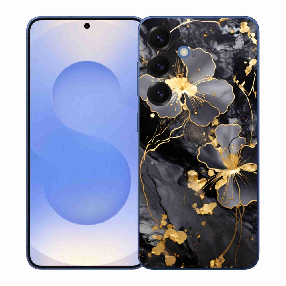 Gélový kryt mmCase na Samsung Galaxy S26+ - zlaté kvety