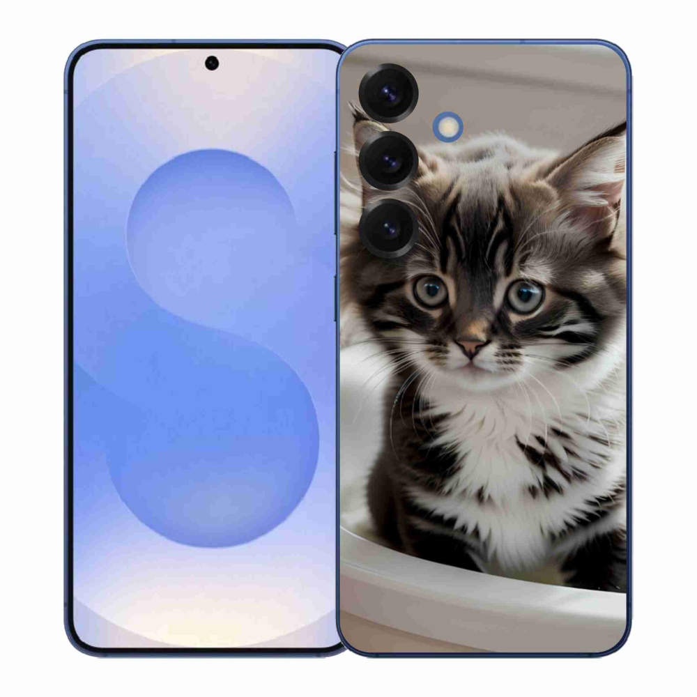 Gélový kryt mmCase na Samsung Galaxy S26+ - zvedavé mačiatko