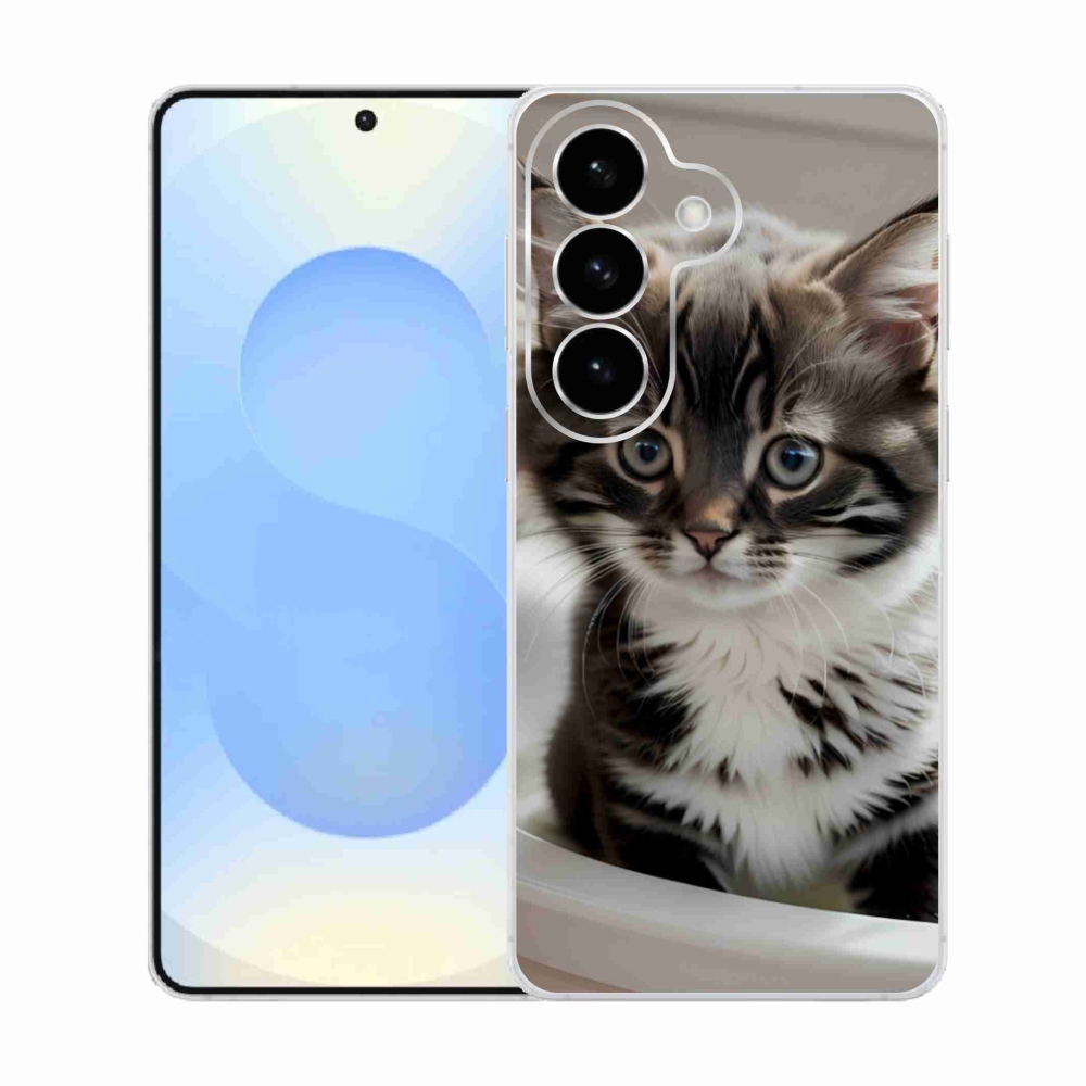 Gélový kryt mmCase na Samsung Galaxy S26 - zvedavé mačiatko