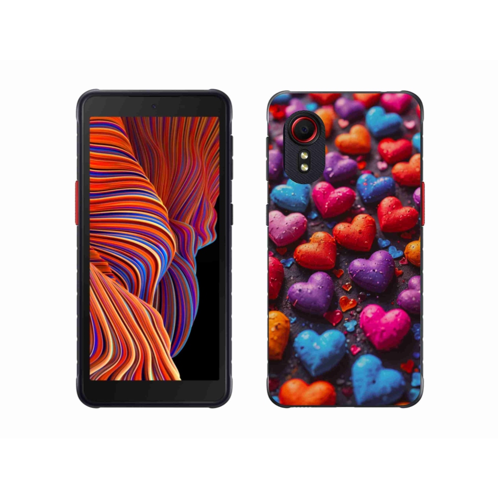 Gélový kryt mmCase na Samsung Galaxy Xcover 5 - farebné srdcia