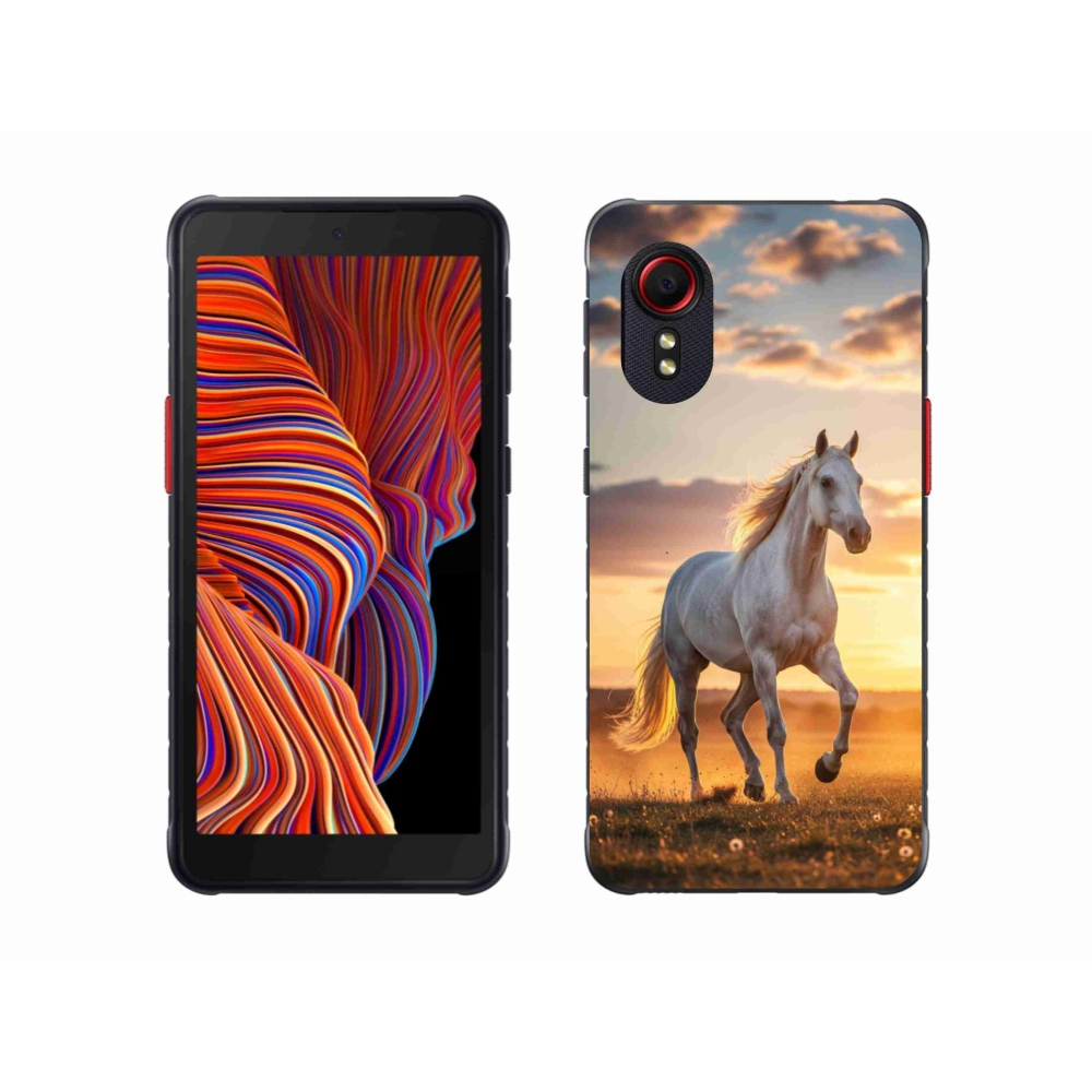 Gélový kryt mmCase na Samsung Galaxy Xcover 5 - bežiaci biely kôň 2