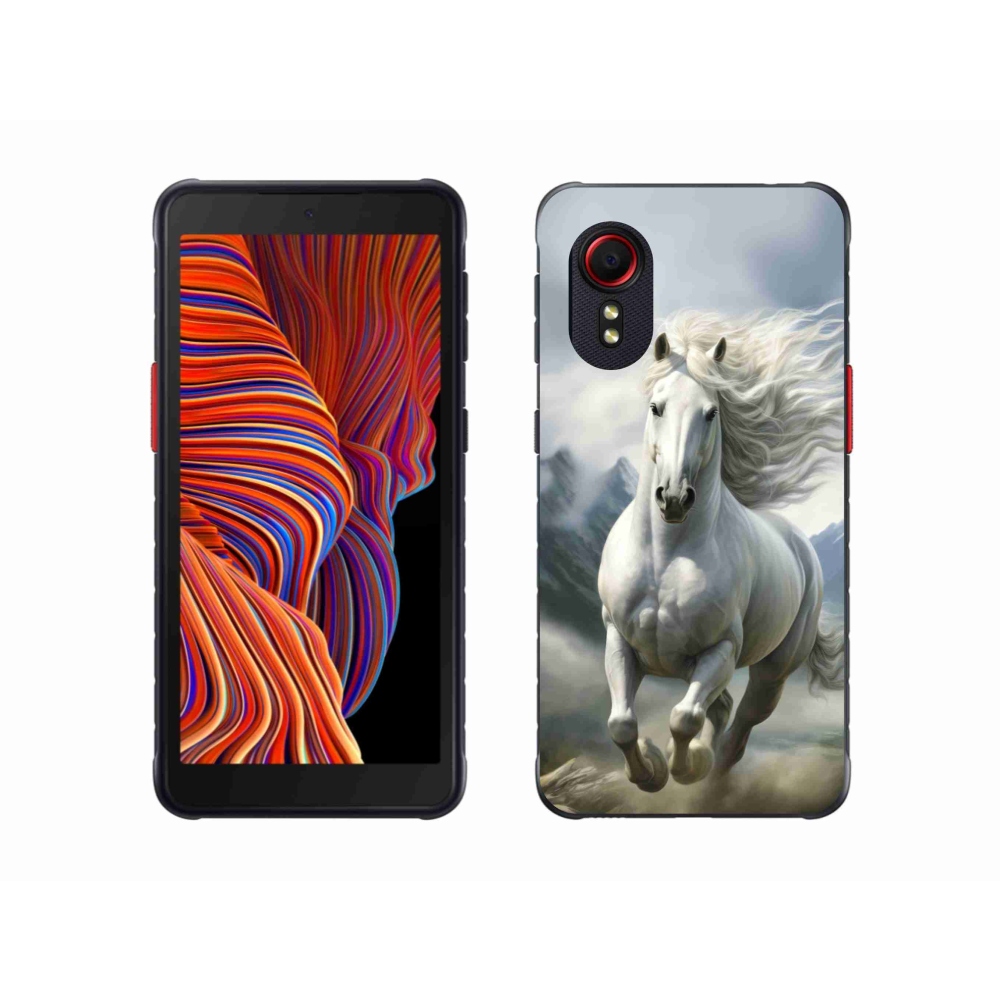 Gélový kryt mmCase na Samsung Galaxy Xcover 5 - bežiaci biely kôň 3