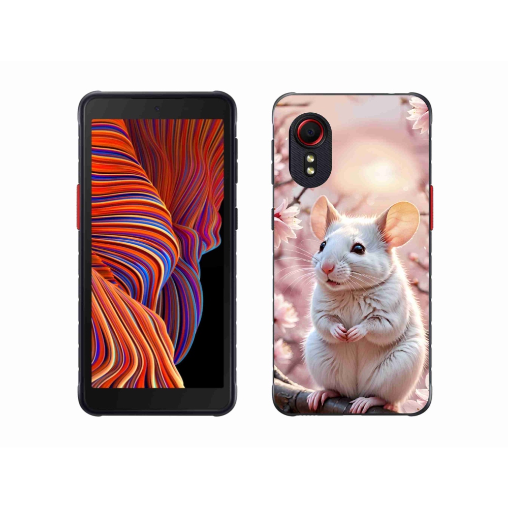 Gélový kryt mmCase na Samsung Galaxy Xcover 5 - biela myš na vetve