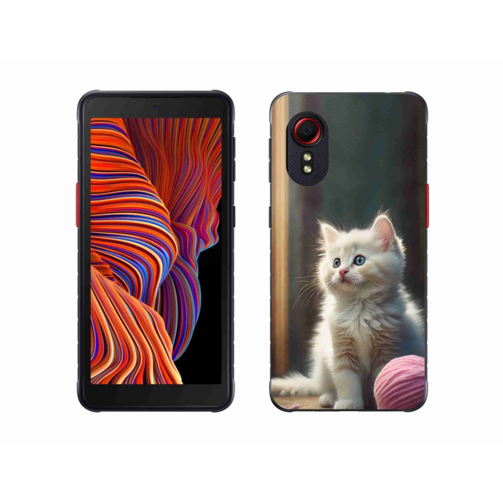 Gélový kryt mmCase na Samsung Galaxy Xcover 5 - biele mačiatko 2