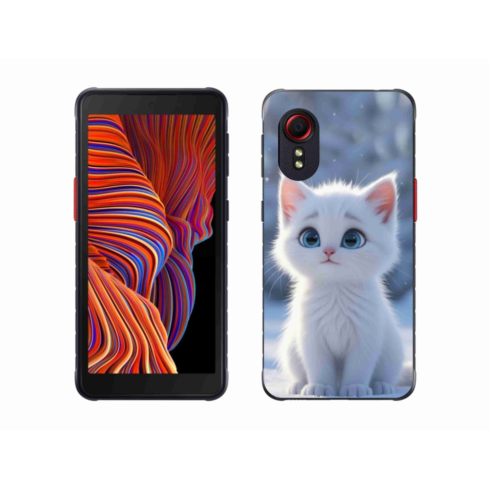 Gélový kryt mmCase na Samsung Galaxy Xcover 5 - biele mačiatko 3
