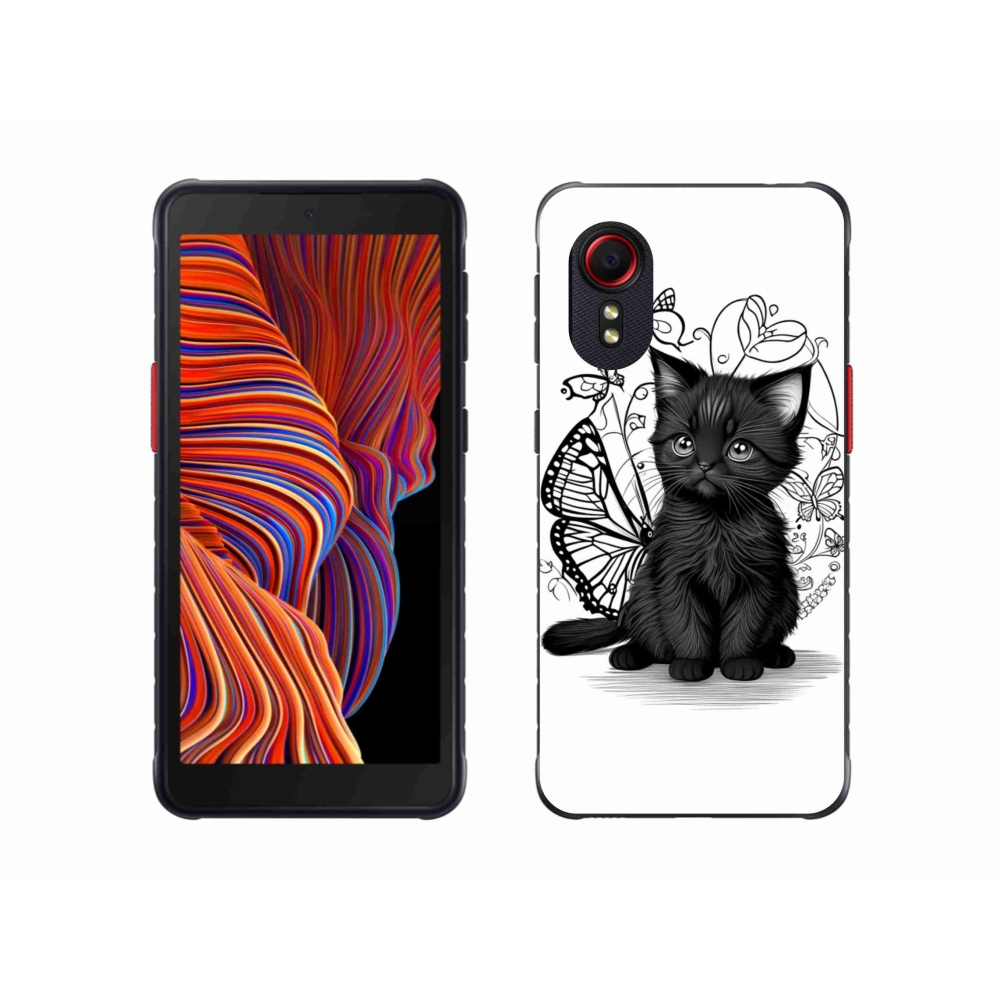 Gélový kryt mmCase na Samsung Galaxy Xcover 5 - čierne mačiatko