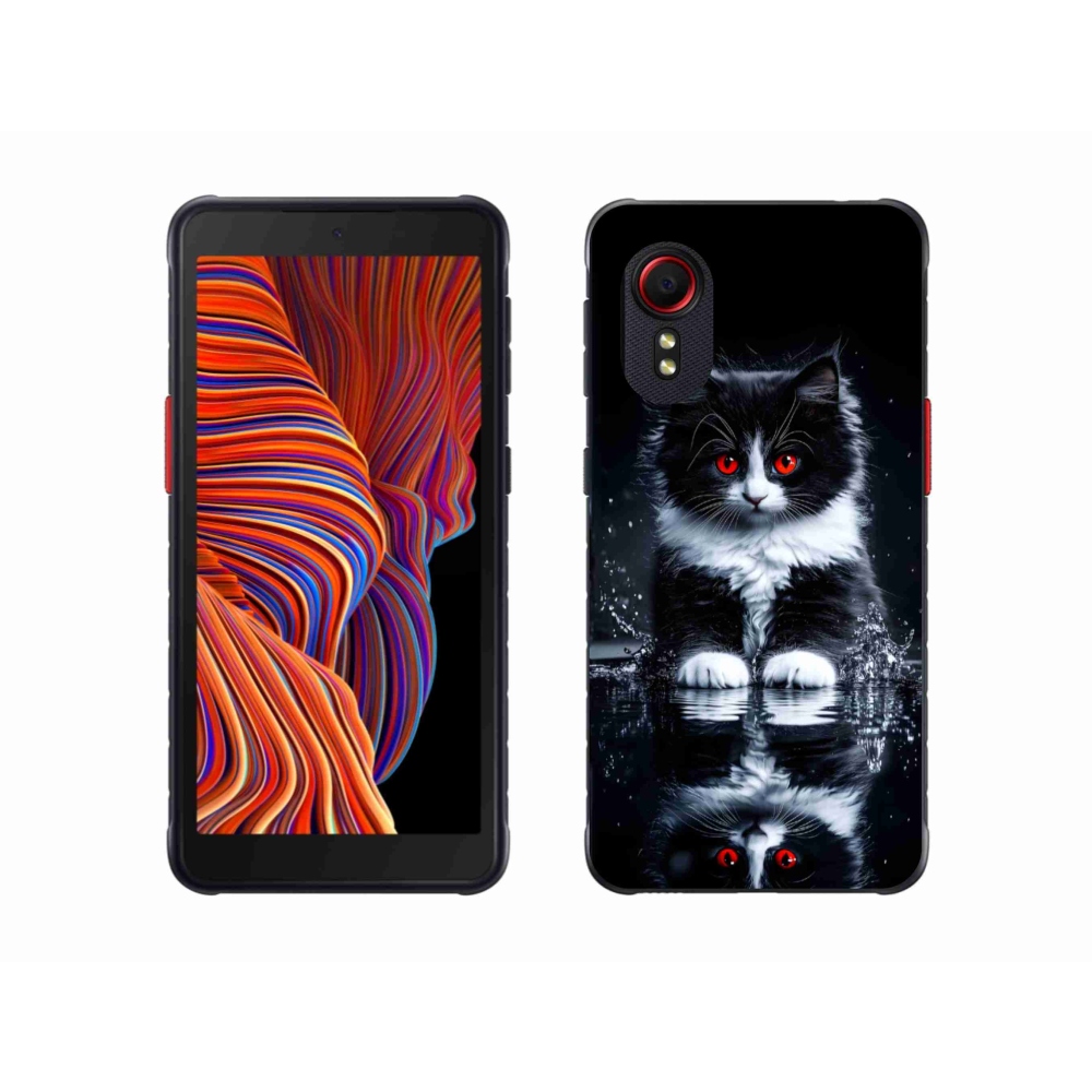 Gélový kryt mmCase na Samsung Galaxy Xcover 5 - čiernobiele mačiatko