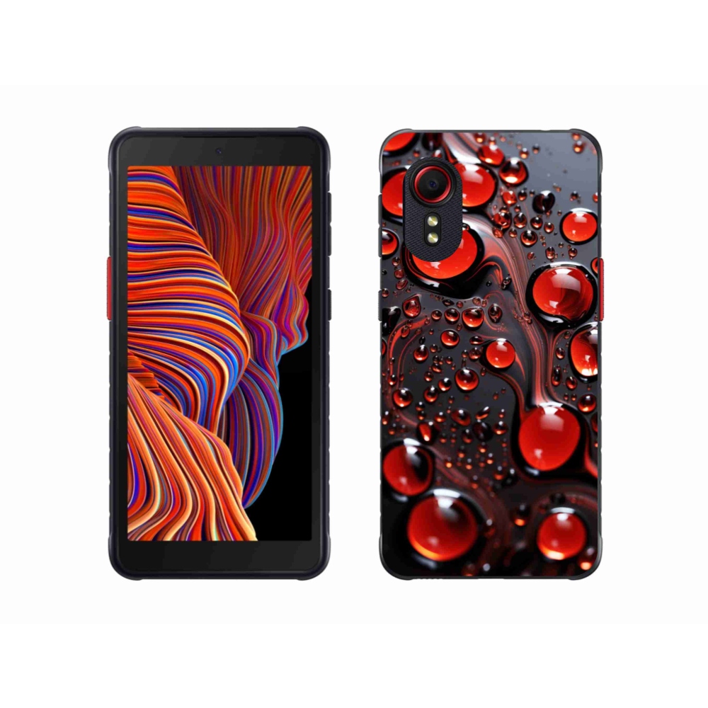 Gélový kryt mmCase na Samsung Galaxy Xcover 5 - červené kvapky 2