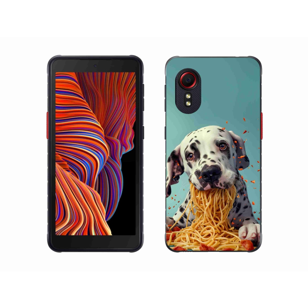 Gélový kryt mmCase na Samsung Galaxy Xcover 5 - dalmatín a špagety