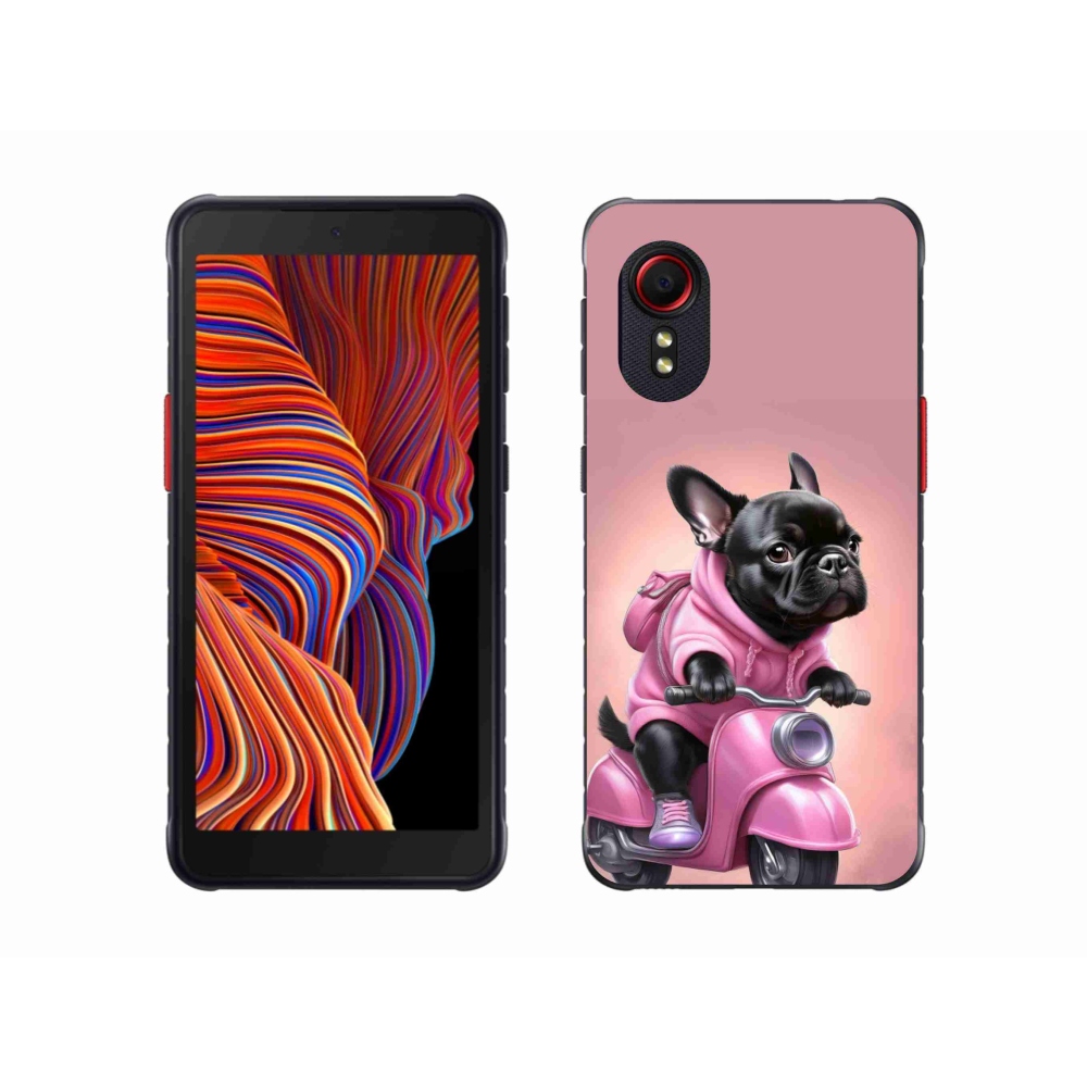 Gélový kryt mmCase na Samsung Galaxy Xcover 5 - francúzsky buldoček na skútri