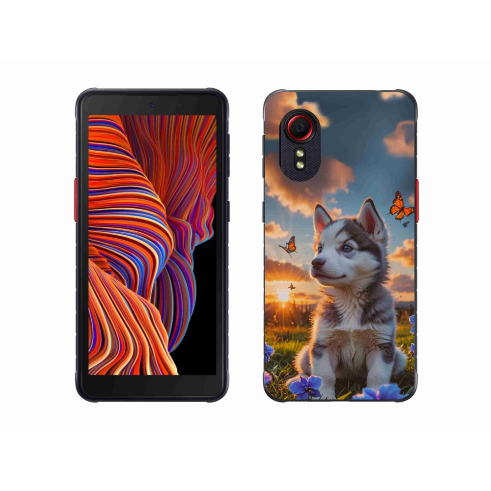 Gélový kryt mmCase na Samsung Galaxy Xcover 5 - husky pri západe slnka