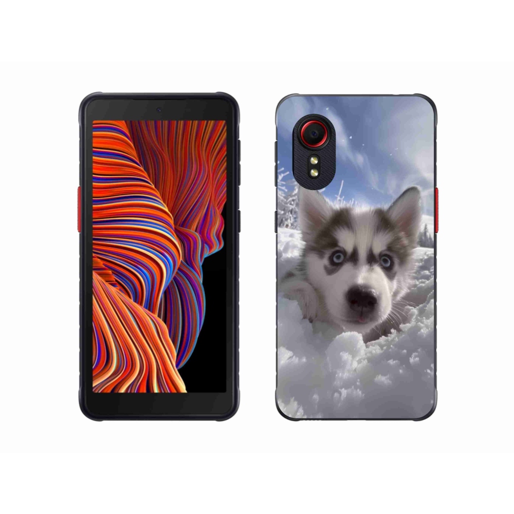 Gélový kryt mmCase na Samsung Galaxy Xcover 5 - husky v snehu
