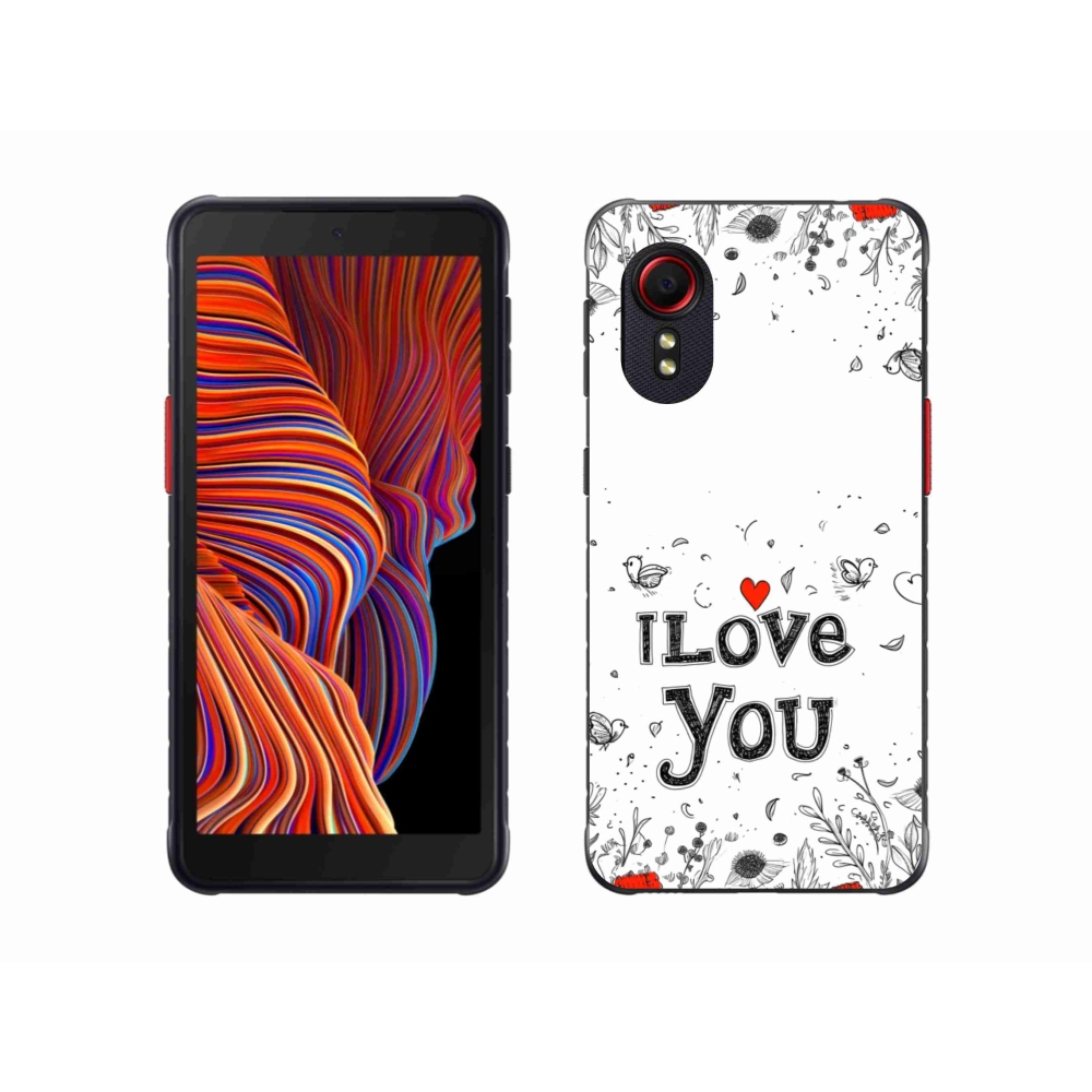 Gélový kryt mmCase na Samsung Galaxy Xcover 5 - I love you biele pozadie