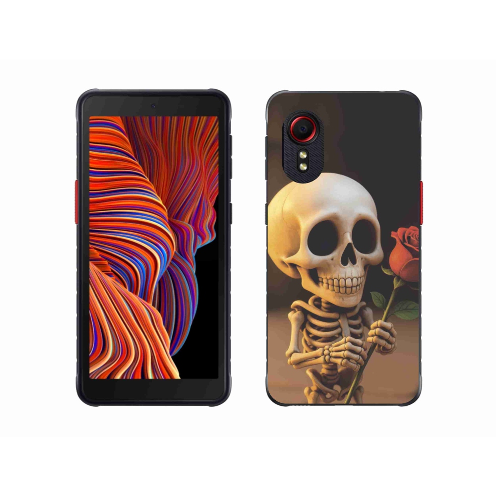 Gélový kryt mmCase na Samsung Galaxy Xcover 5 - kostlivec s ružou