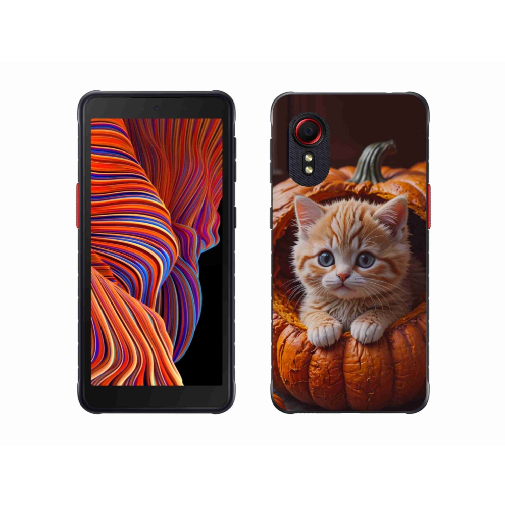 Gélový kryt mmCase na Samsung Galaxy Xcover 5 - mačiatko a tekvica 2