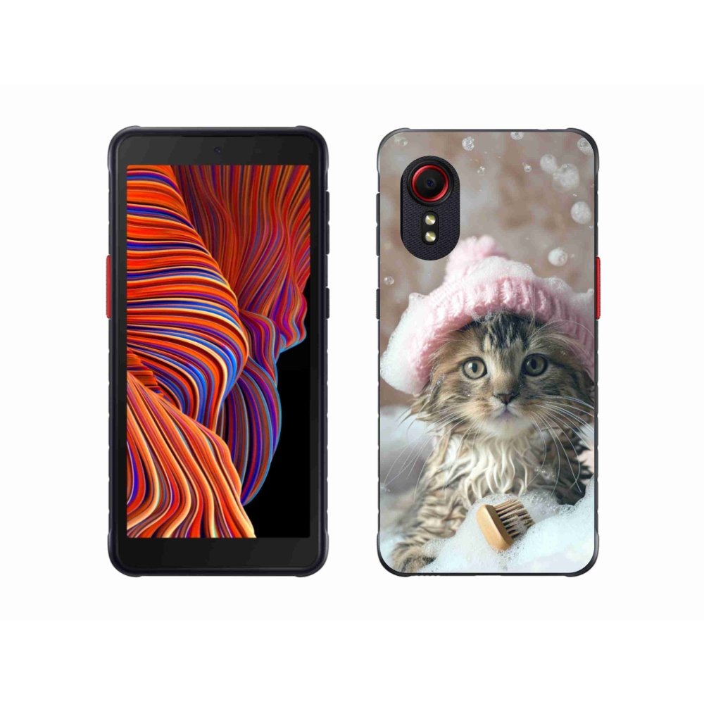 Gélový kryt mmCase na Samsung Galaxy Xcover 5 - mačiatko a kúpeľ