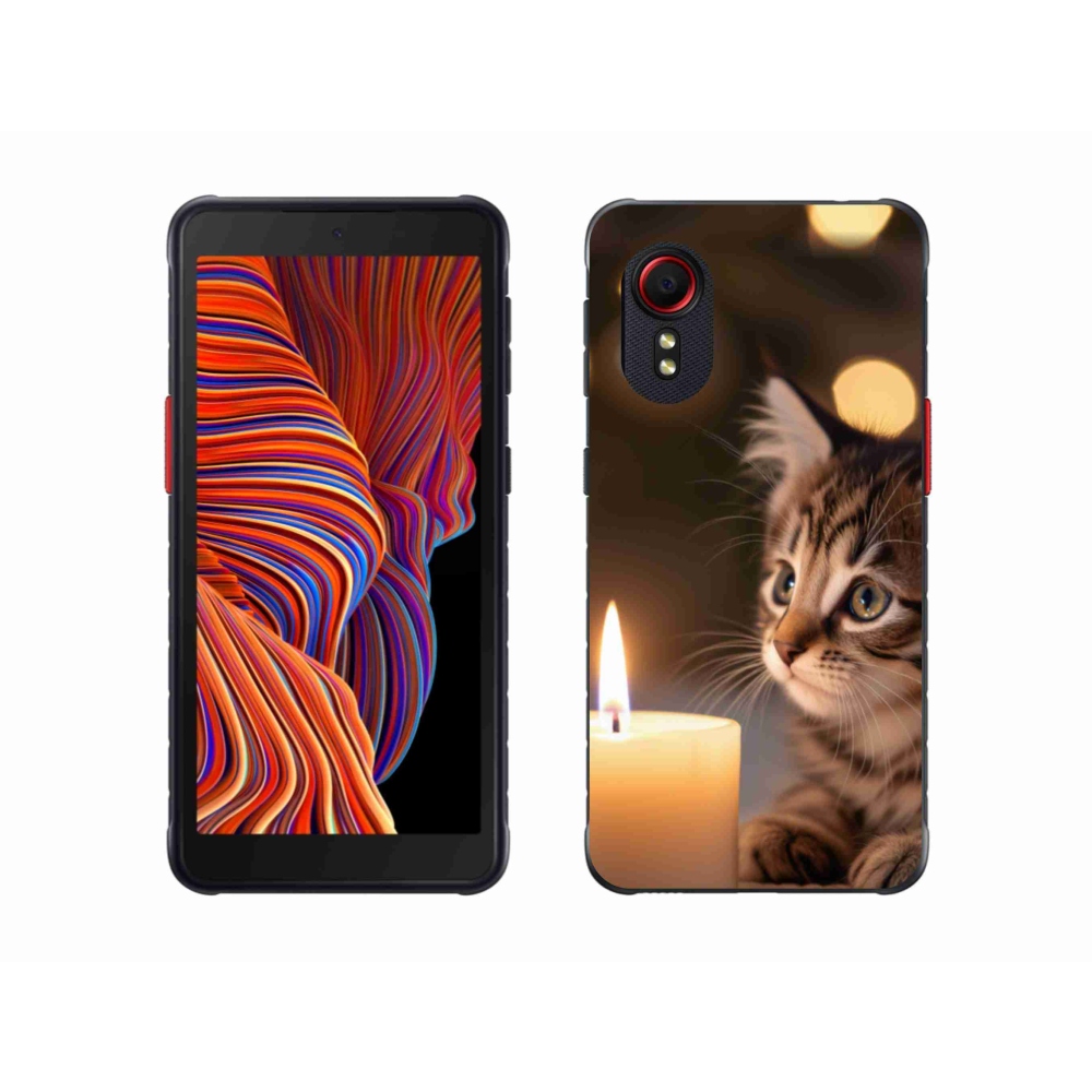 Gélový kryt mmCase na Samsung Galaxy Xcover 5 - mačiatko a sviečka