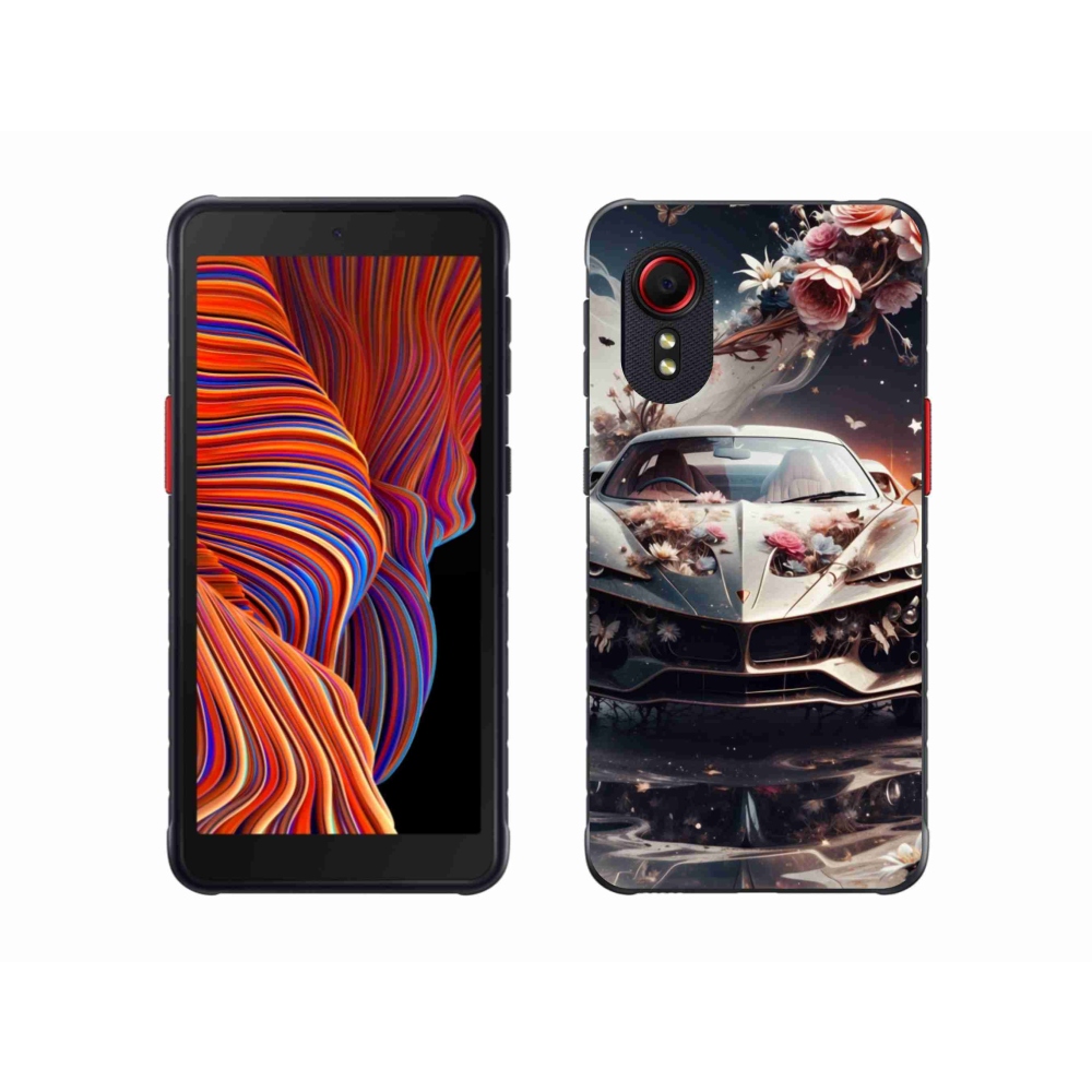 Gélový kryt mmCase na Samsung Galaxy Xcover 5 - kvetinový športový automobil