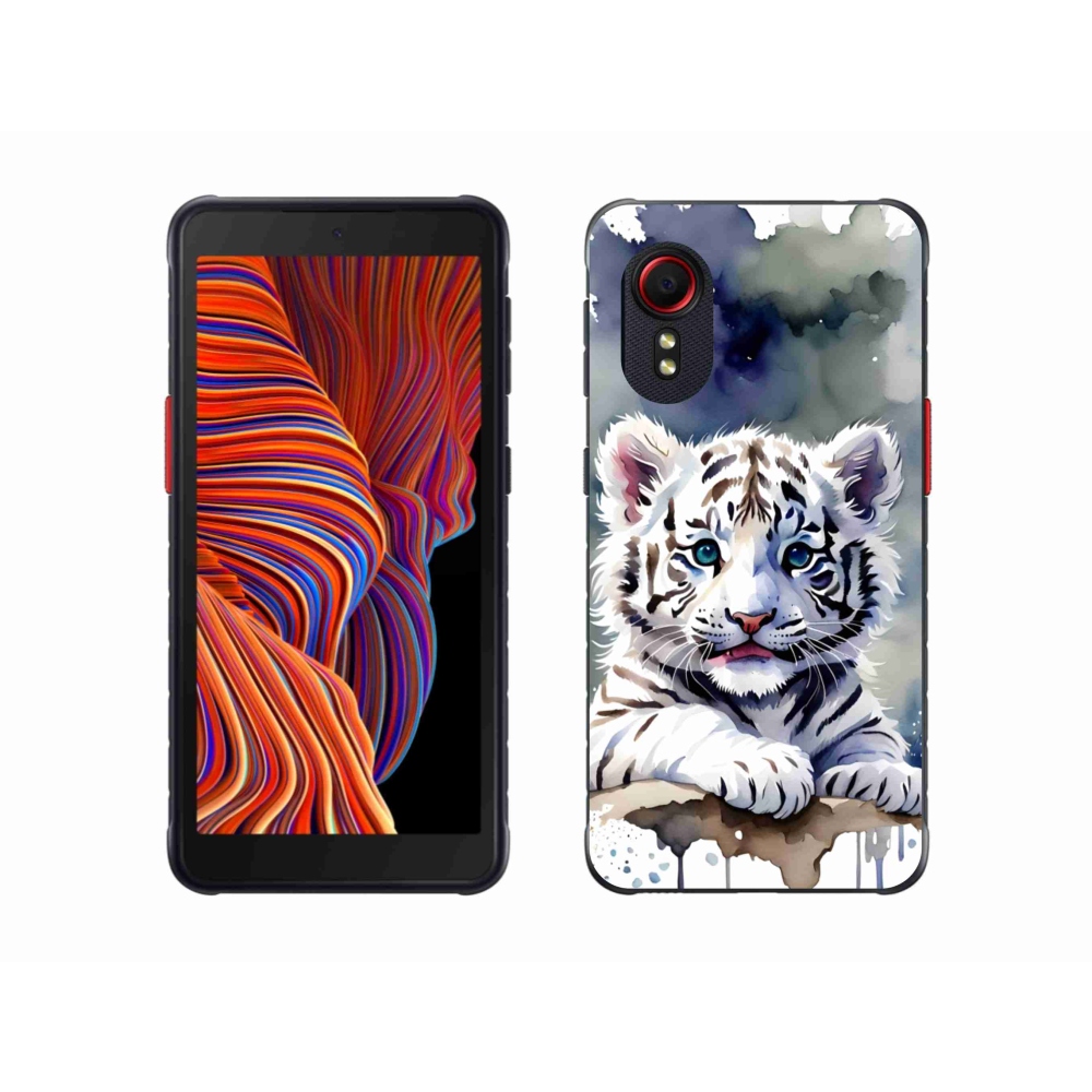 Gélový kryt mmCase na Samsung Galaxy Xcover 5 - mláďa bieleho tigra