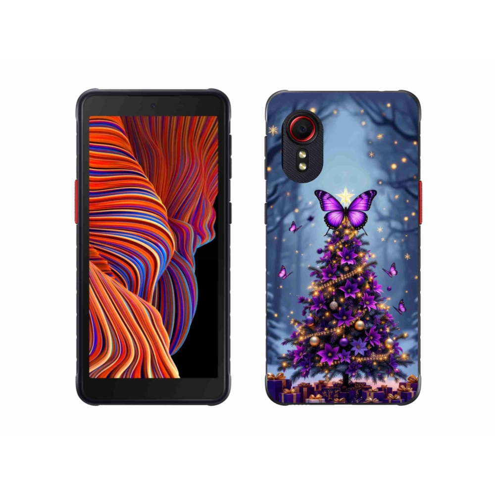 Gélový kryt mmCase na Samsung Galaxy Xcover 5 - motýlí vianočný stromček