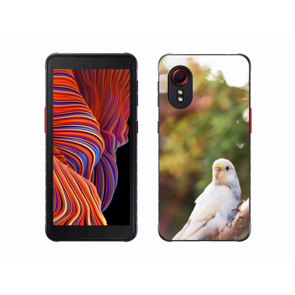 Gélový kryt mmCase na Samsung Galaxy Xcover 5 - papagáj andulka biela